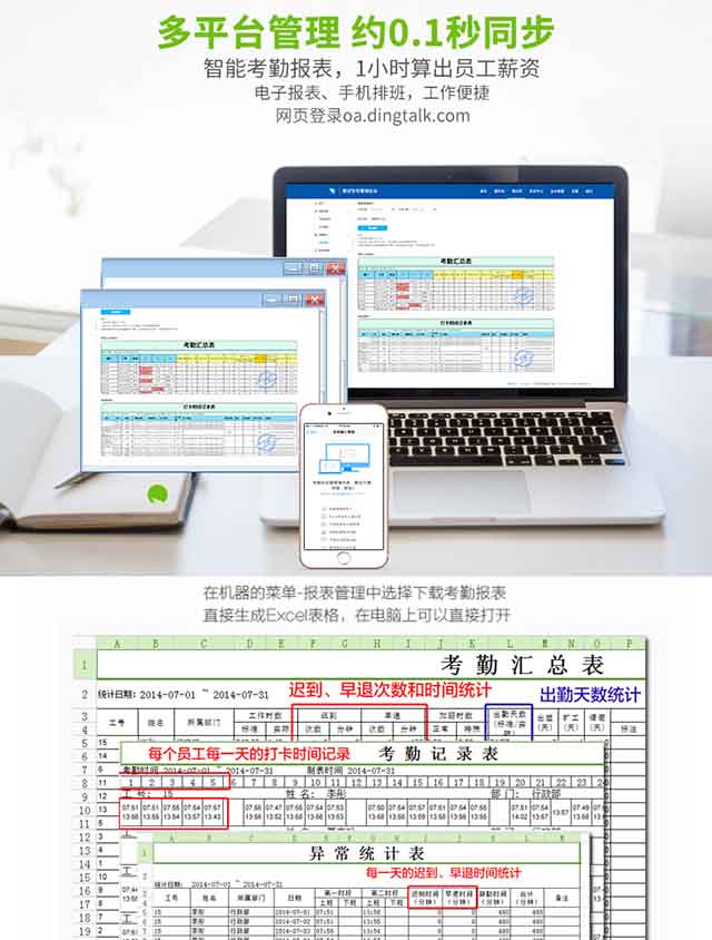 中控S60考勤机自动生成考勤报表
