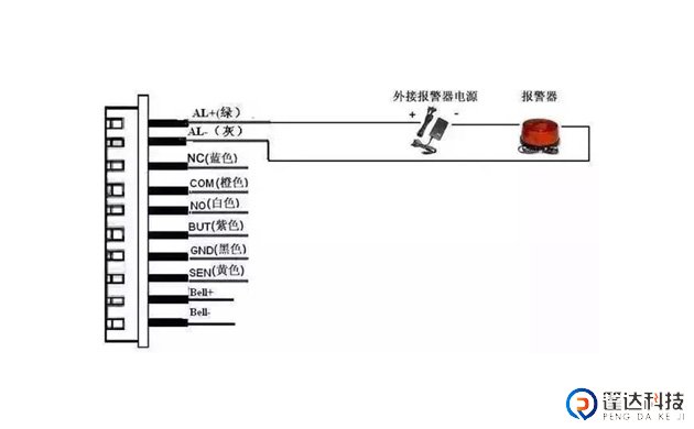 指纹门禁一体机报警器接线图