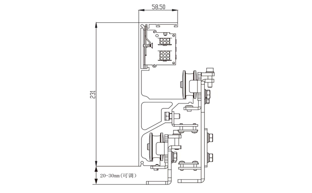 重叠自动门截面图
