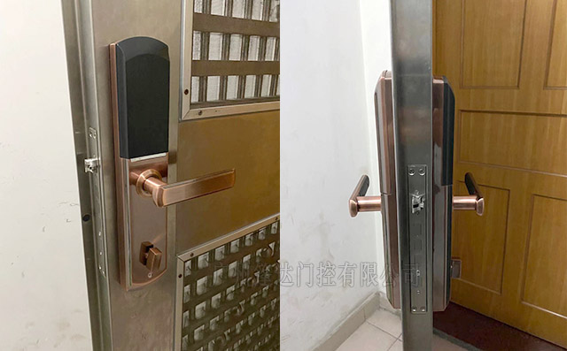 金属不锈钢门安装指纹锁