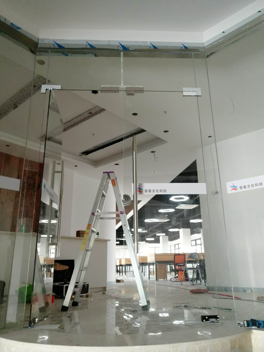 无框玻璃门维修门禁锁